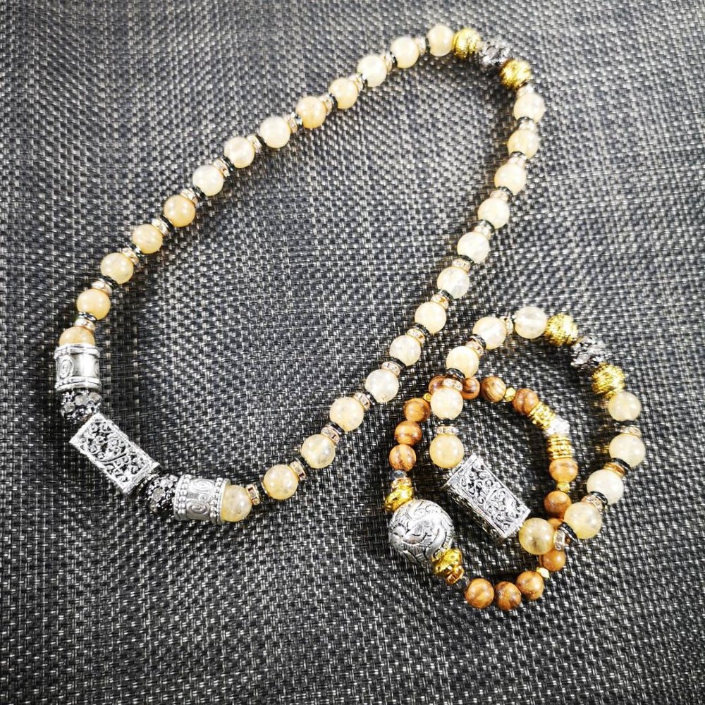 3 Packs Really Stones Bracelet Necklace Set